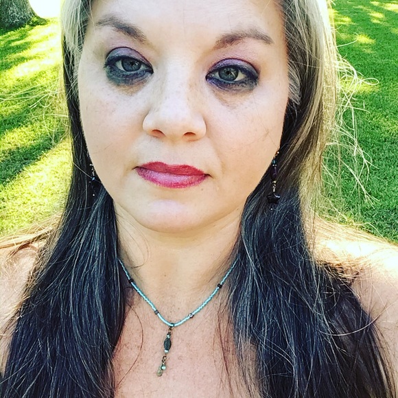 Handmade Dainty Leaf and Aqua Statement Necklace - Picture 8 of 8